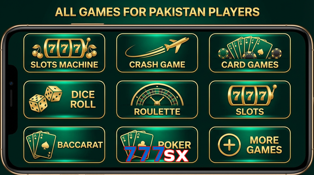 Main screen of 777Sx games page for PK players